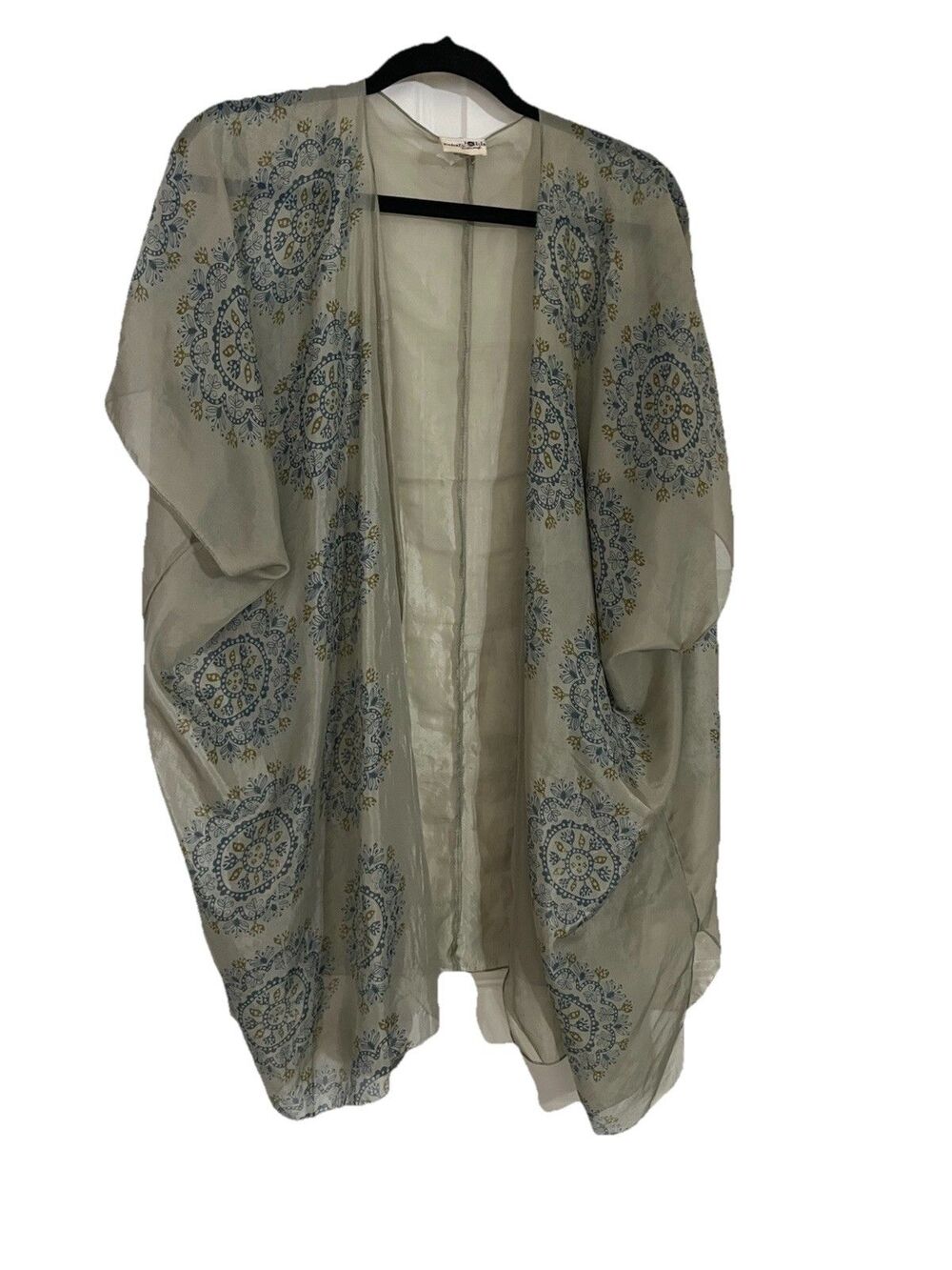 Natural Life Swim Sheer Kimono OS Mandala Boho Peasant Print